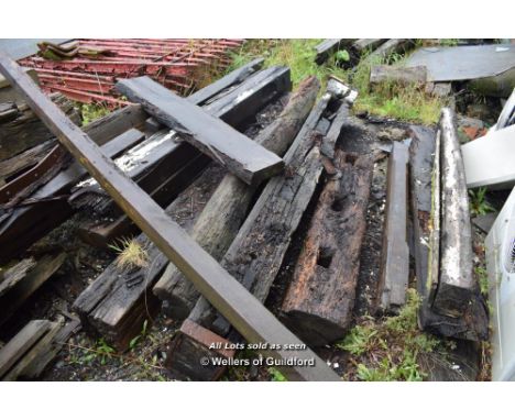 SMALL QUANTITY OF RECLAIMED BEAMS INCLUDING LOCK GATE POST