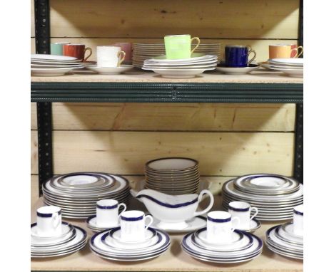 Two shelves of china, to include Royal Worcester Howard pattern part dinner and coffee service, together with a coffee set, p
