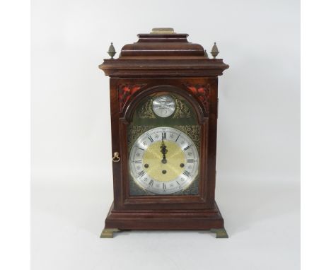 A reproduction mahogany bracket clock, 46cm high