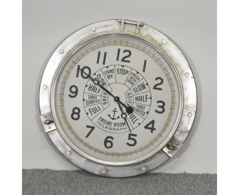A nautical style wall clock, 67cm diameter