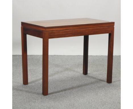 A 1970's teak card table, 91cm