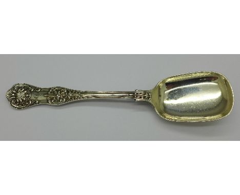 A silver caddy spoon, London 1902, Jaques & Bartholomew, 42g