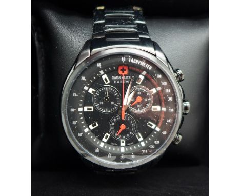 A Swiss Military Hanowa quartz chronograph wristwatch, model number 06-5274.13.007, boxed