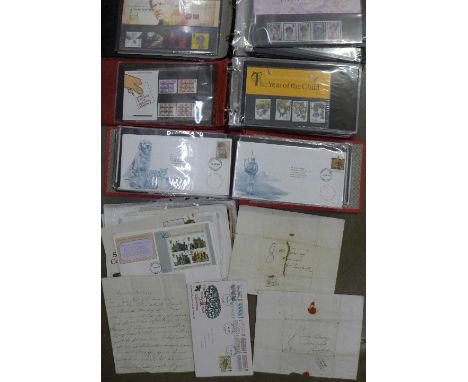 Three albums of Royal Mail mint stamps (45) and First Day covers, plus postal history