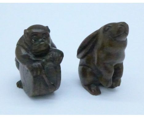 Two carved netsuke