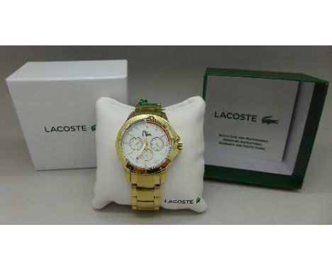 A Lacoste triple calendar quartz wristwatch, model number 2000841, boxed