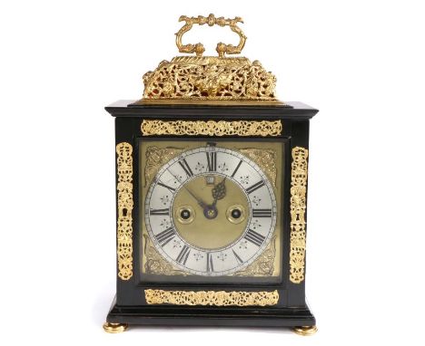 



    
        
            A 17th Century and later basket top table clock, signed for Daniel Le Count, London
           