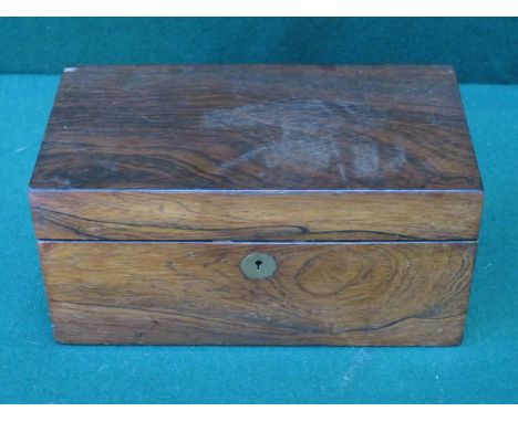 SMALL ROSEWOOD TWO SECTION TEA CADDY 