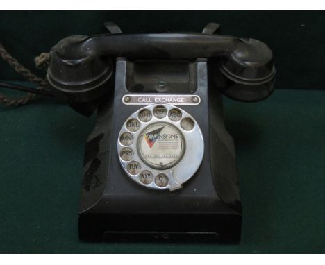 VINTAGE BLACK BAKELITE GPO TELEPHONE 