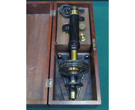 MAHOGANY CASED MICROSCOPE BY R&J BECK, LONDON, No.5951