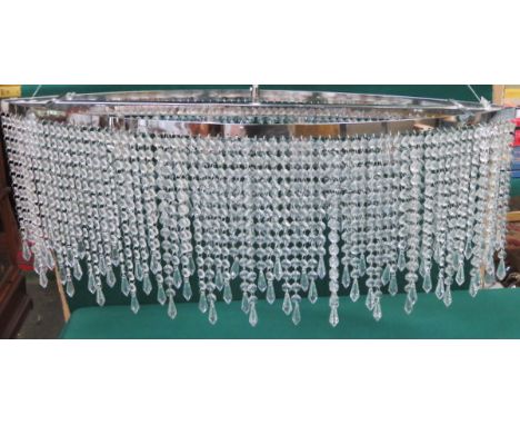 MODERN CHROME CEILING LIGHT FITTING WITH GLASS DROPLETS 