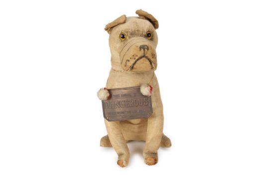 antique stuffed dog