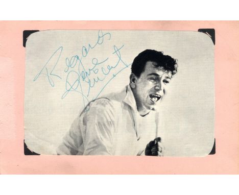 VINCENT GENE: (1935-1971) American Rock 'n' Roll Musician. Vintage signed 5.5 x 3.5 programme photograph by Vincent, the imag
