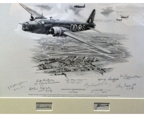 WORLD WAR II: A 16.5 x 12 limited edition print entitled Wellingtons over Wellesbourne by artist Nicolas Trudigan, the image 