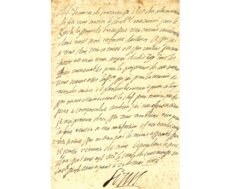 The King of France reclaims money from the King of England LOUIS XIV: (1638-1715) King of France 1643-1715. L.S., Louis, one 