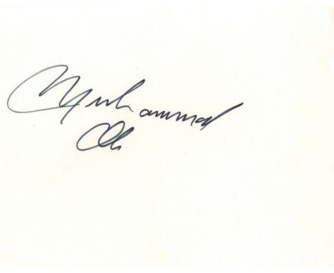 ALI MUHAMMAD: (1942-2016) American Boxer, World Heavyweight Champion. An excellent bold black ink signature ('Muhammad Ali') 