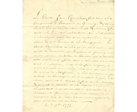 CHERNYSHYOV IVAN GRIGORYEVICH: (1726-1797) Russian Count, Field Marshal and General Admiral during the reign of Catherine the