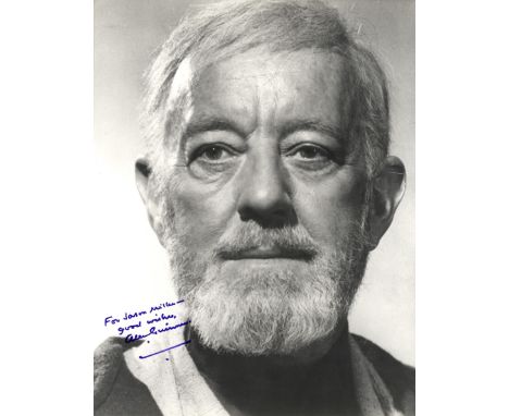 GUINNESS ALEC: (1914-2000) English Actor, Academy Award winner. Signed and inscribed 8 x 10 photograph of Guinness in a close