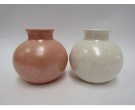 A pair of Poole pottery Calypso vases designed by David Queensbury in 1984, 9.5cm high 