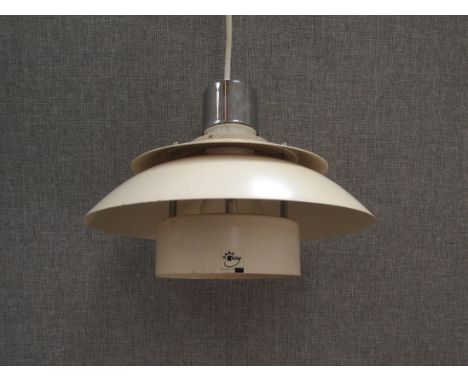 A Danish 'Dana Light' four tiered ceiling light in white and chromed metal. 16cm high x 25cm diameter 