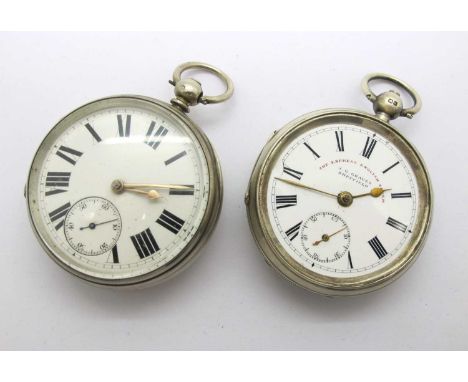 A Chester Hallmarked Silver Cased Openface Pocket Watch, the white dial with black Roman numerals and seconds subsidiary dial