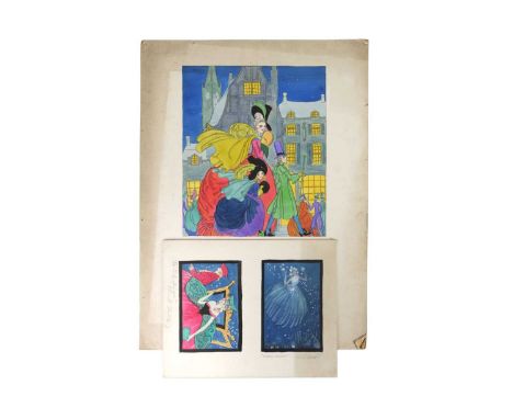 Arthur WRAGG (1903-1976) Three Works  Le Bal Masque, Stardust and a further signed untitled work, each watercolour and ink, l