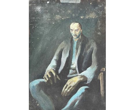 Frederick ROBERTS JOHNSON (1900-1986) A Foreboding Character  Oil on board, 35cm x 25cm.Frederick Roberts Johnson and Arthur 