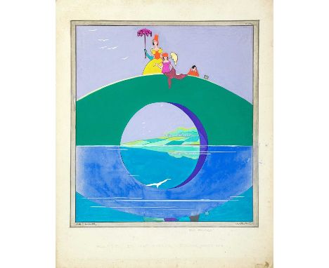 Arthur WRAGG (1903-1976) The Bridge  Mixed media, signed and titled, image size 35.5cm x 32.5cm, 47cm x 38cm.Frederick Robert