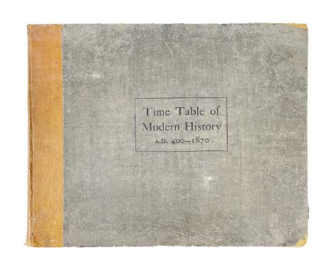 M. Morison (compiler) Time Table of Modern History A.D. 400-1870 Second edition, oblong folio, cloth backed boards rubbed to 