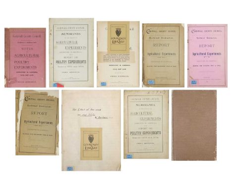 (Cornwall) W. Hawk Agricultural Experiments in Cornwall Presentation inscription to ffep W Borlase.......With the authors....