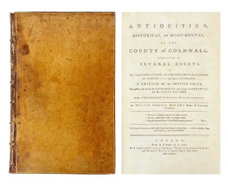 (Cornwall) William Borlase  'Antiquities, Historical and Monumental, of the County of Cornwall,' 'Consisting of Several Essay