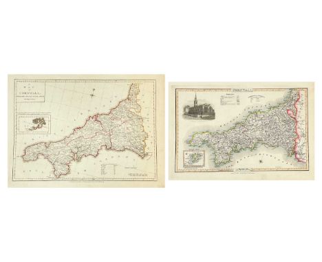 (Cornwall) John Harrison and Edward Sudlow A Map of Cornwall Engraved From An Actual Survey Copper engraved map, borders colo