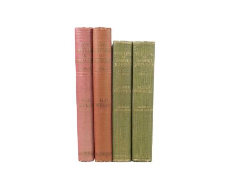 Four good works H.G. Wells. 'The Outline of History Two,' two volumes, original embossed red cloth with gilt lettering, ex li