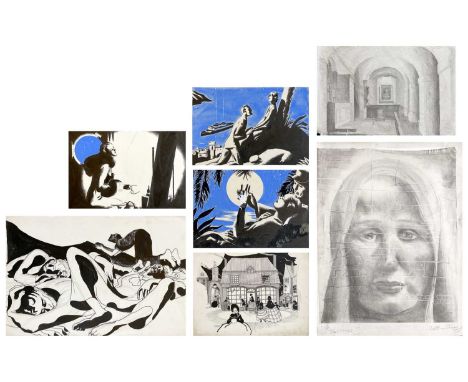 Arthur WRAGG (1903-1976) I Accuse  Graphite on paper, signed and titled, 64cm x 51cm; together with five further original wor