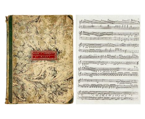 (Sheet Music) Haydn’s 12 Symphonies [18th Century] Half morocco with marbled boards, rubbed and bumped with chip to head of s