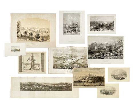 (Cornwall) Thirteen loose leaves 'Penryn (from the Old Helston Road),' lithograph, toning and nibbles to margins, leaf measur
