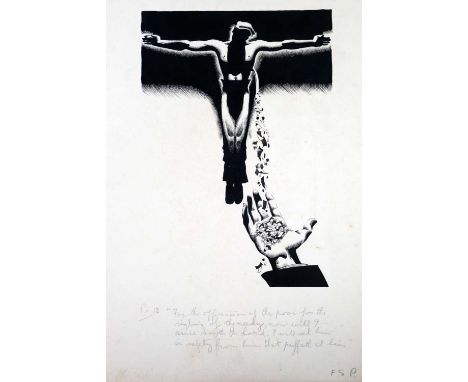 Arthur WRAGG (1903-1976) An original illustration from 'The Psalms of Modern Life'  Pen and ink on card, annotated in graphit