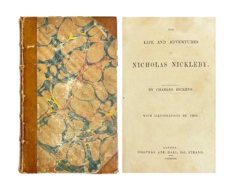 Charles Dickens Nicholas Nickleby First edition with latter" instead of "letter" on pp.160 line 43, "flys" instead of "flies"