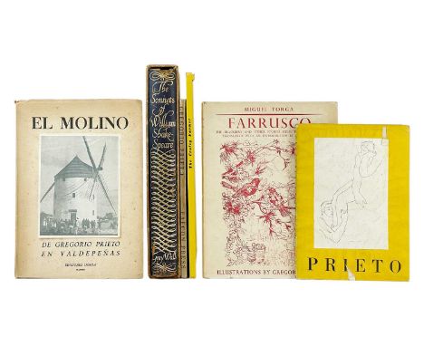 (Signed) Gregorio Prieto Illustrations Six works 'El Molino de Gregorio Prieto en Valdepnas,' signed and inscribed to ffep, t