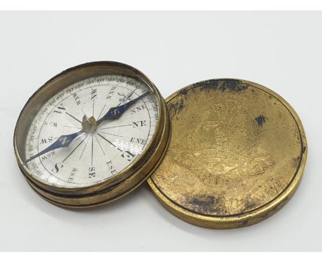 WW1 Private Purchase Officers Compass with engraved Middlesex Regiment Badge. 