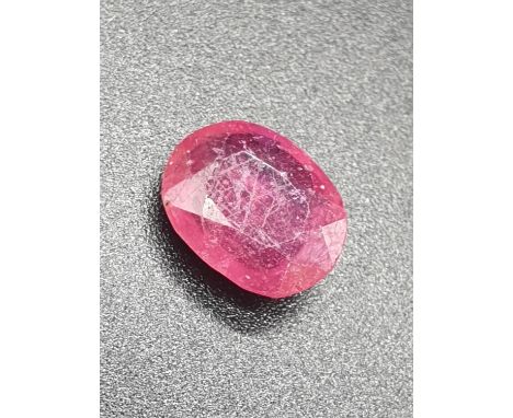 4.10 Ct Natural Ruby. Oval shape. GLI certified 