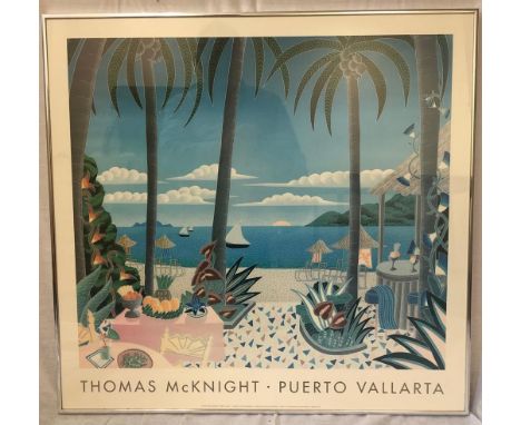 Framed Thomas McKnight PRINT .. Puerto Vallarta.  69 x 68 cm. 