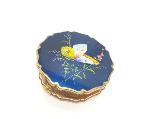 Vintage enamel top Stratton compact (small scratch on top) A.F 