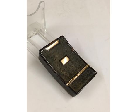 Antique Victorian tortoise shell snuff box with gold inlay 