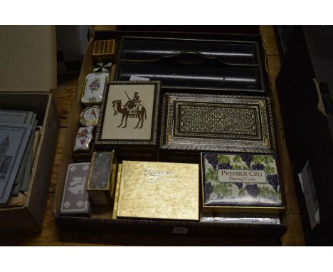 Trinket boxes, playing cards etc.
