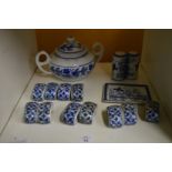 Blue and white china.
