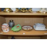 Decorative china to include a Carlton ware dish, sardine box and cover.