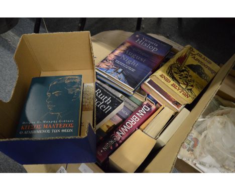 A box of books, some first edition and signed.