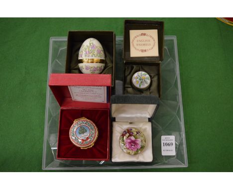 Halcyon Days enamel boxes.