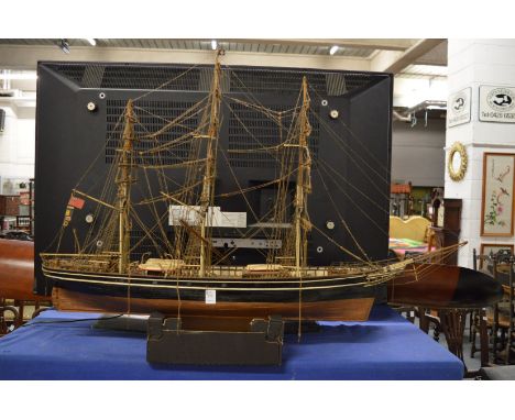 A model sailing ship.